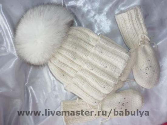 КХЛ шапка вязаная детская с помпоном, красно-белая полоса