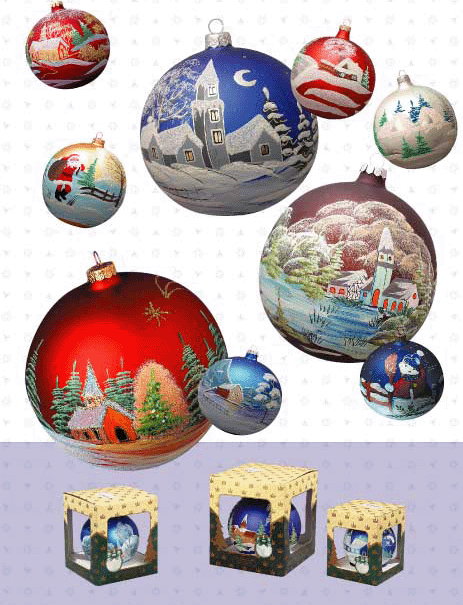 Лента для декорирования. Шар Д-100. Елочные игрушки из стекла. Елки